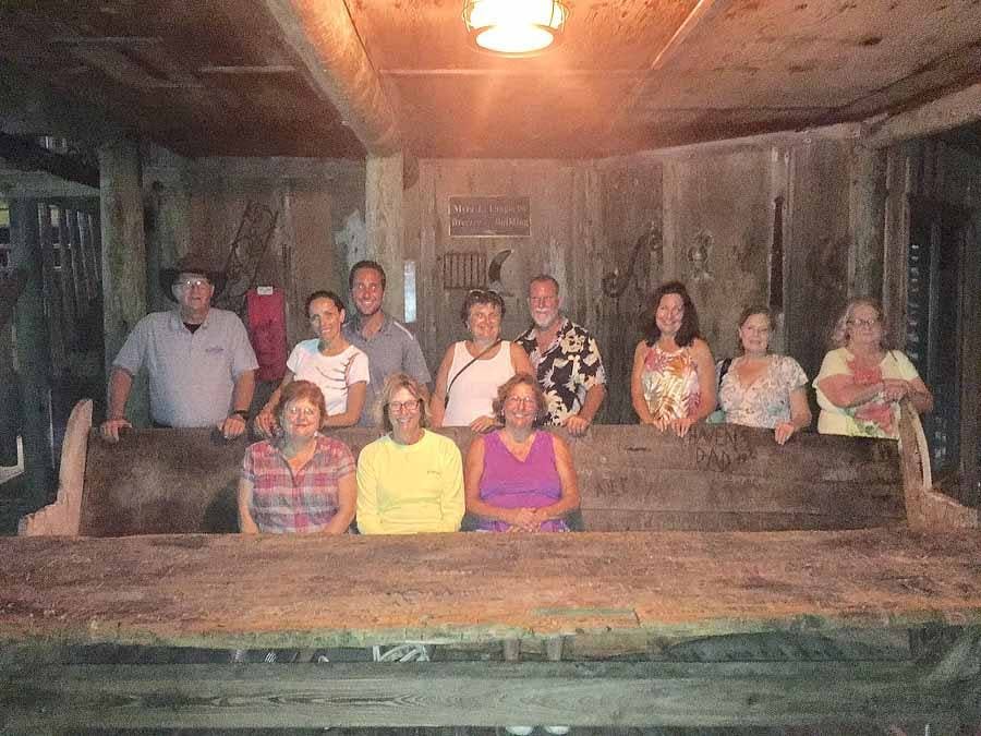 Tour group at Driftwood Resort table
